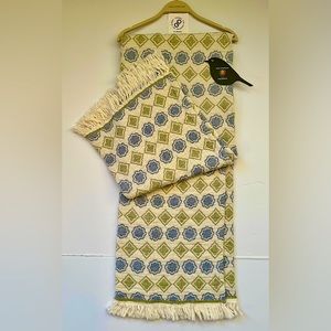 🎁Piscatextil Throw Blanket - Blue/Green Geometric Pattern